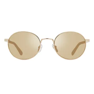 Revo Unisex RILIEY 90's Style Round Aviator Polarized Sunglasses - Gold/Champagne