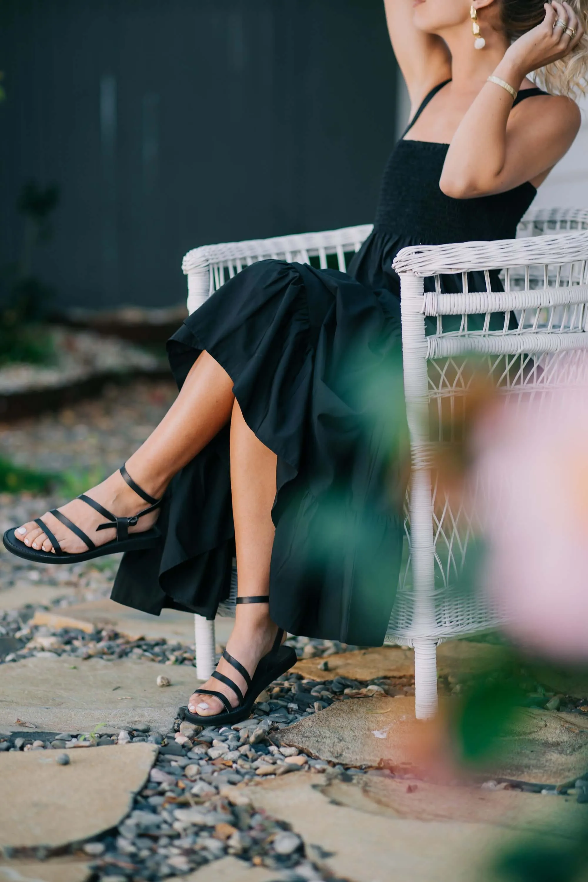 Roma Sandals in Black Leather