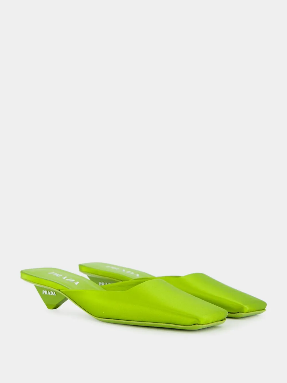 Satin Heel Mules