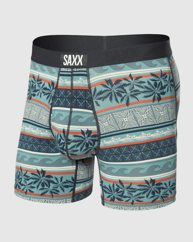 Saxx Ultra Boxer Brief Fly - Beach Shack Stripe Teal