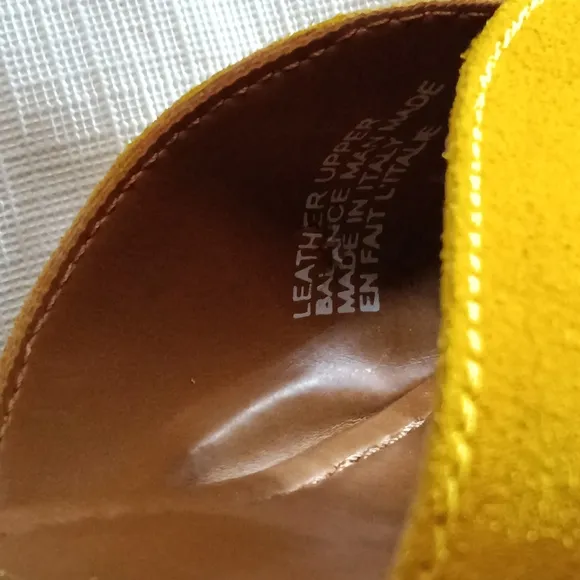 Seychelles Laugh More Suede Platform Wood Wedge Sandals Mustard Italy Size 7