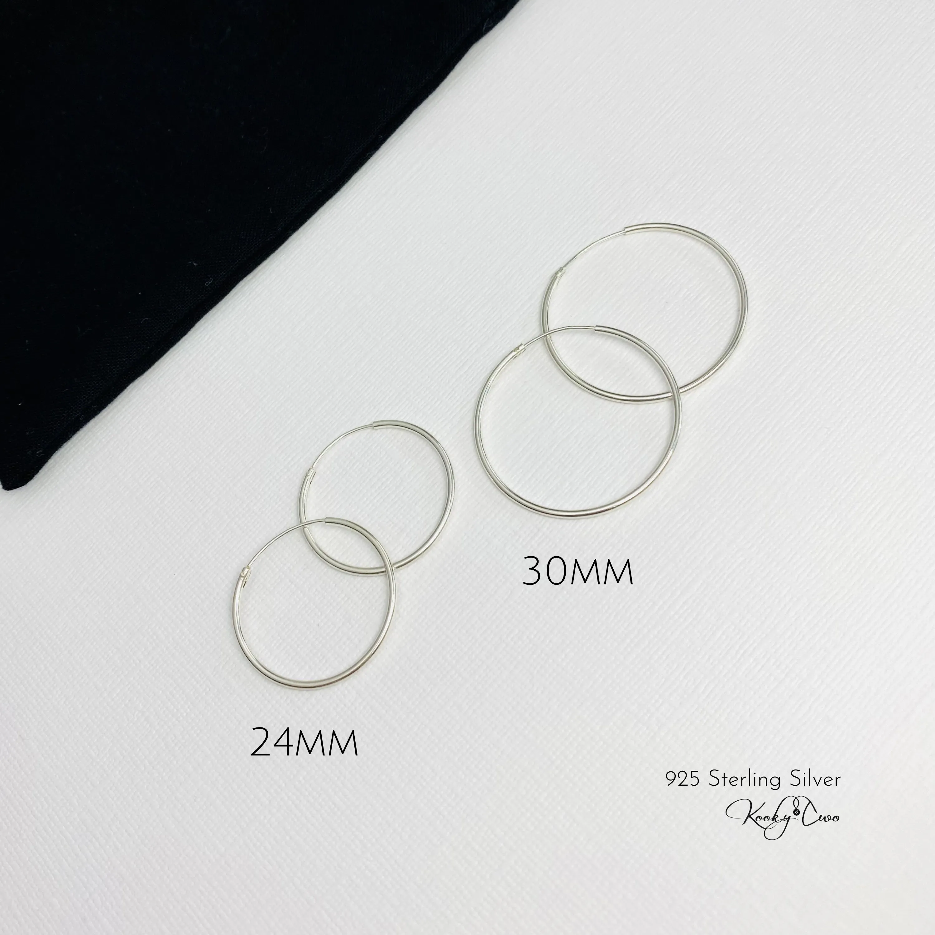 Silver and Gold Bead Sleeper Hoop Earrings