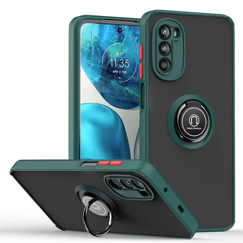 Soft TPU Silicone Non-Slip Case For Motorola With Ring Holder
