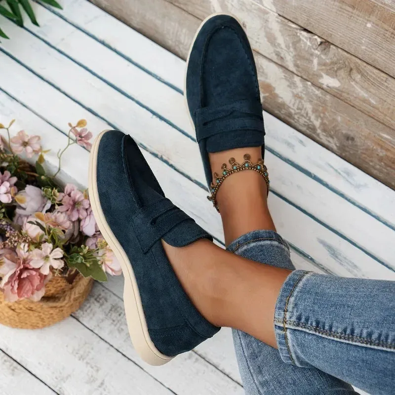 Structured Suede Slip-On Loafers