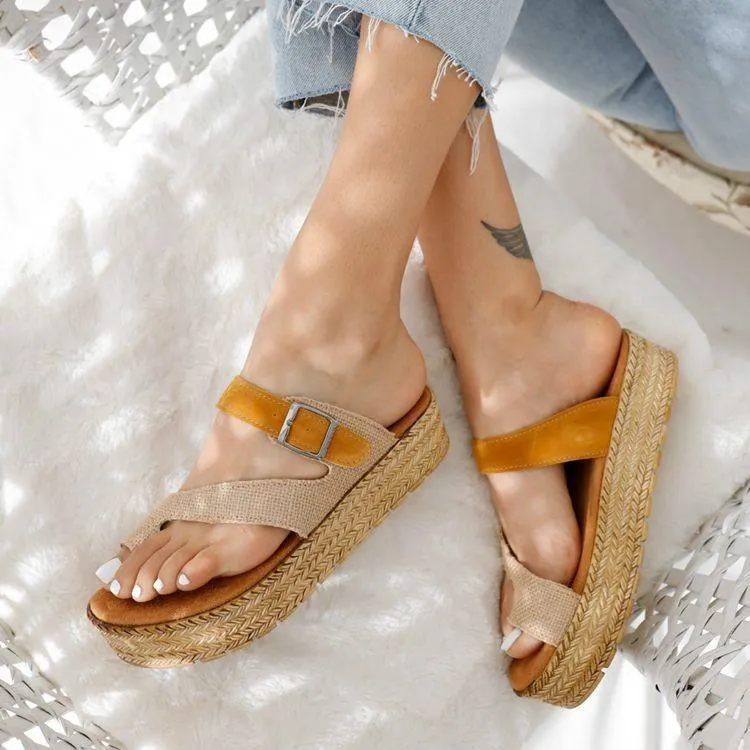 Summer Woven Hemp Rope Platform Shoes