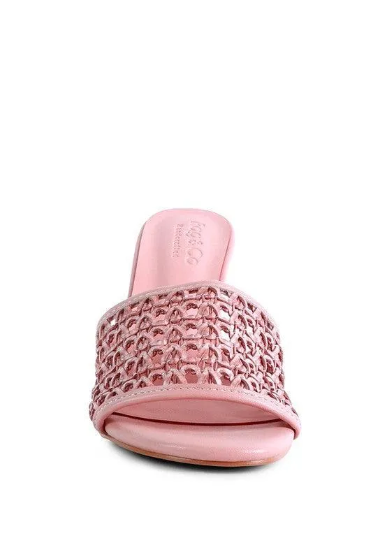 TEASE Woven Heeled Slides