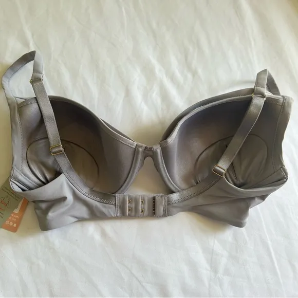 THIRDLOVE  24/7 Classic Contour Plunge Bra NWT Grey O-36