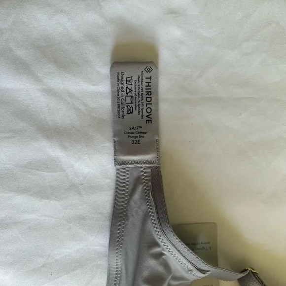 THIRDLOVE  24/7 Classic Contour Plunge Bra NWT Grey O-36