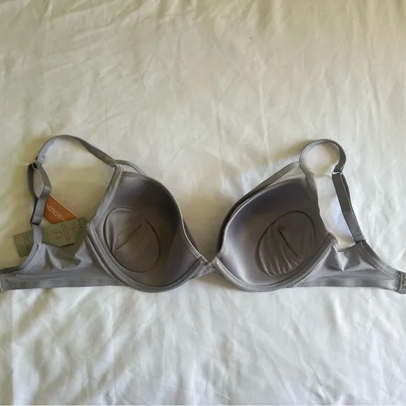 THIRDLOVE  24/7 Classic Contour Plunge Bra NWT Grey O-36