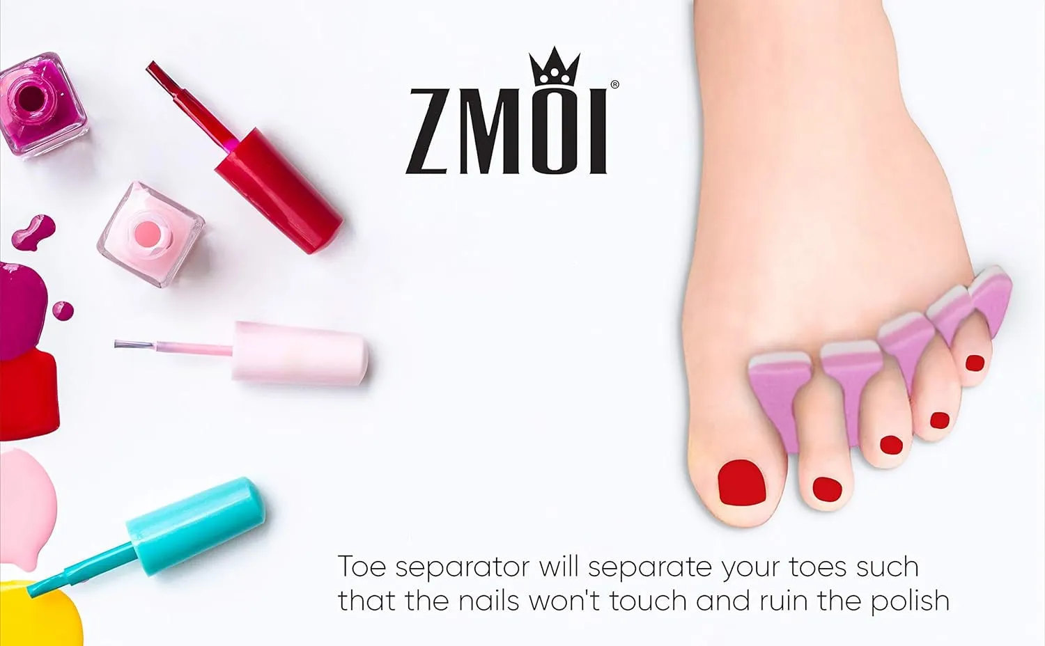 Toe Separators Set - 24 Pieces Premium Pedicure Tool Kit Super Soft & Durable Two Tone