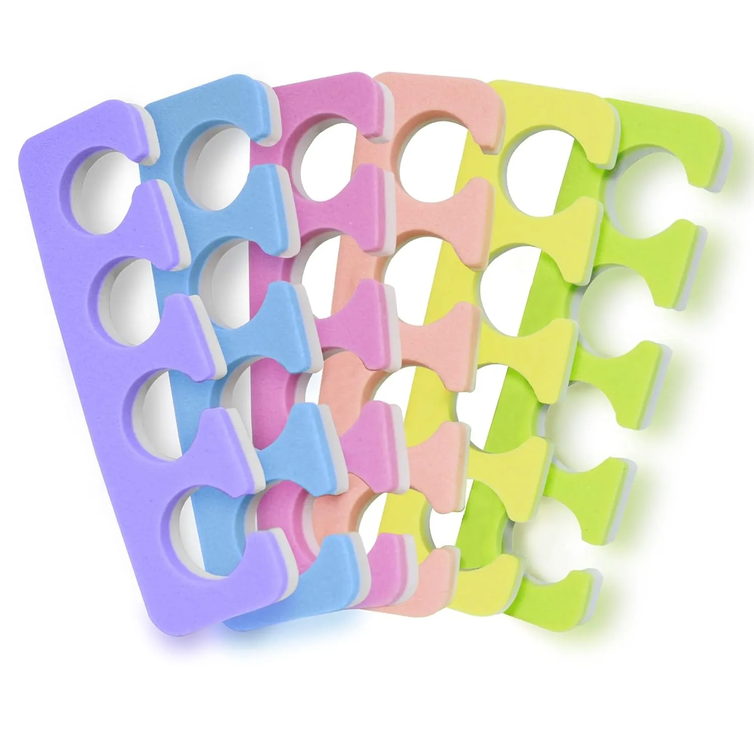 Toe Separators Set - 24 Pieces Premium Pedicure Tool Kit Super Soft & Durable Two Tone