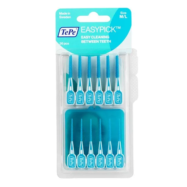 Toothpicks TePe EasyPick™ OrangeXS/S Blue M/L 36 & 1 Travel Case