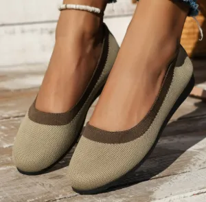 Two-Tone Rounded Knit Flats