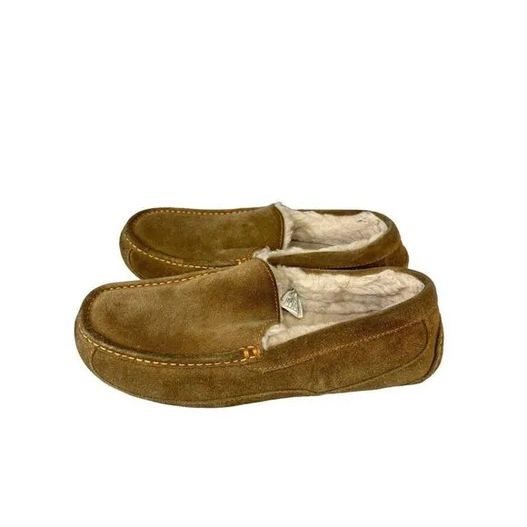 UGG M Ascot Brown Suede Slip On Loafer Slippers Casual Adult Men’s Size 9