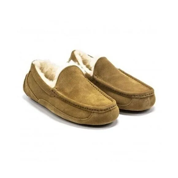 UGG M Ascot Brown Suede Slip On Loafer Slippers Casual Adult Men’s Size 9