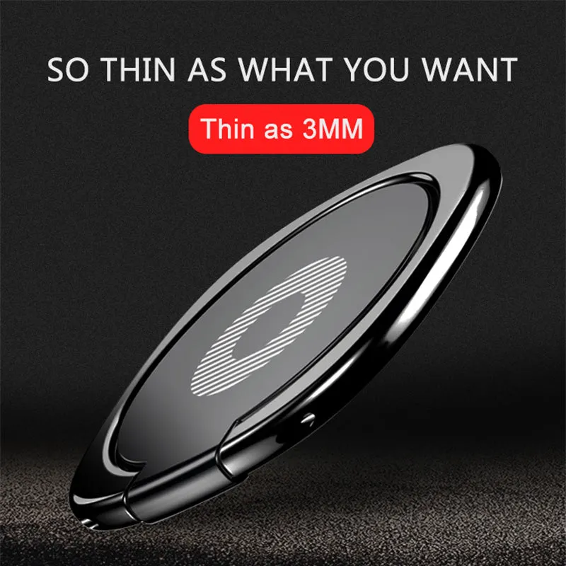 Universal Metal Bracket 360 Flexible Rotation Finger Ring Phone Stand Desktop Stand Silver