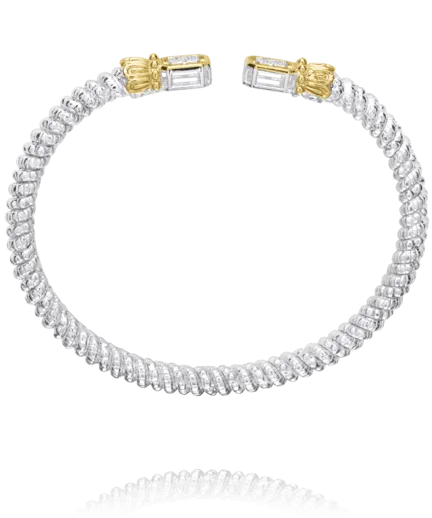 Vahan Sterling Silver & 14K Yellow Gold Art Deco Windows Diamond Bracelet