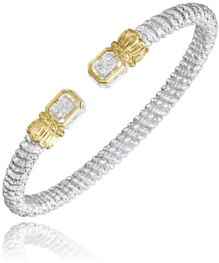 Vahan Sterling Silver & 14K Yellow Gold Art Deco Windows Diamond Bracelet