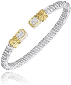 Vahan Sterling Silver & 14K Yellow Gold Art Deco Windows Diamond Bracelet