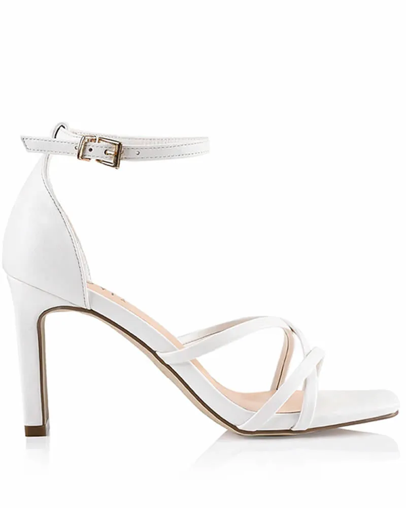 Verali Kingdom Strappy Shaved Block Heels Champagne