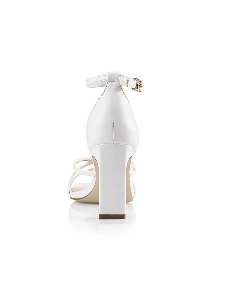 Verali Kingdom Strappy Shaved Block Heels Champagne