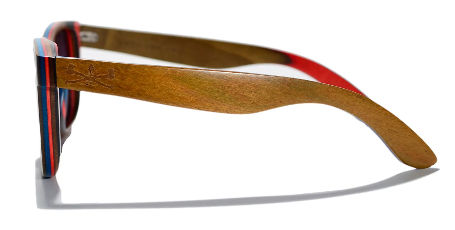Vert Series / Driftwood Brown / Reclaimed Skate Deck Wood Sunglasses / Polarized Lenses