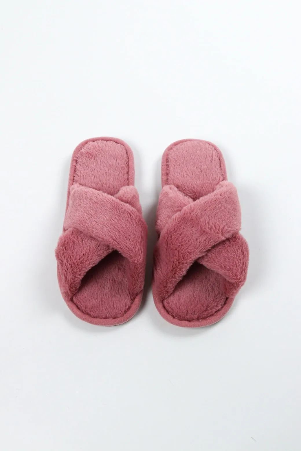 Viny - Cross Faux Fur Slipper