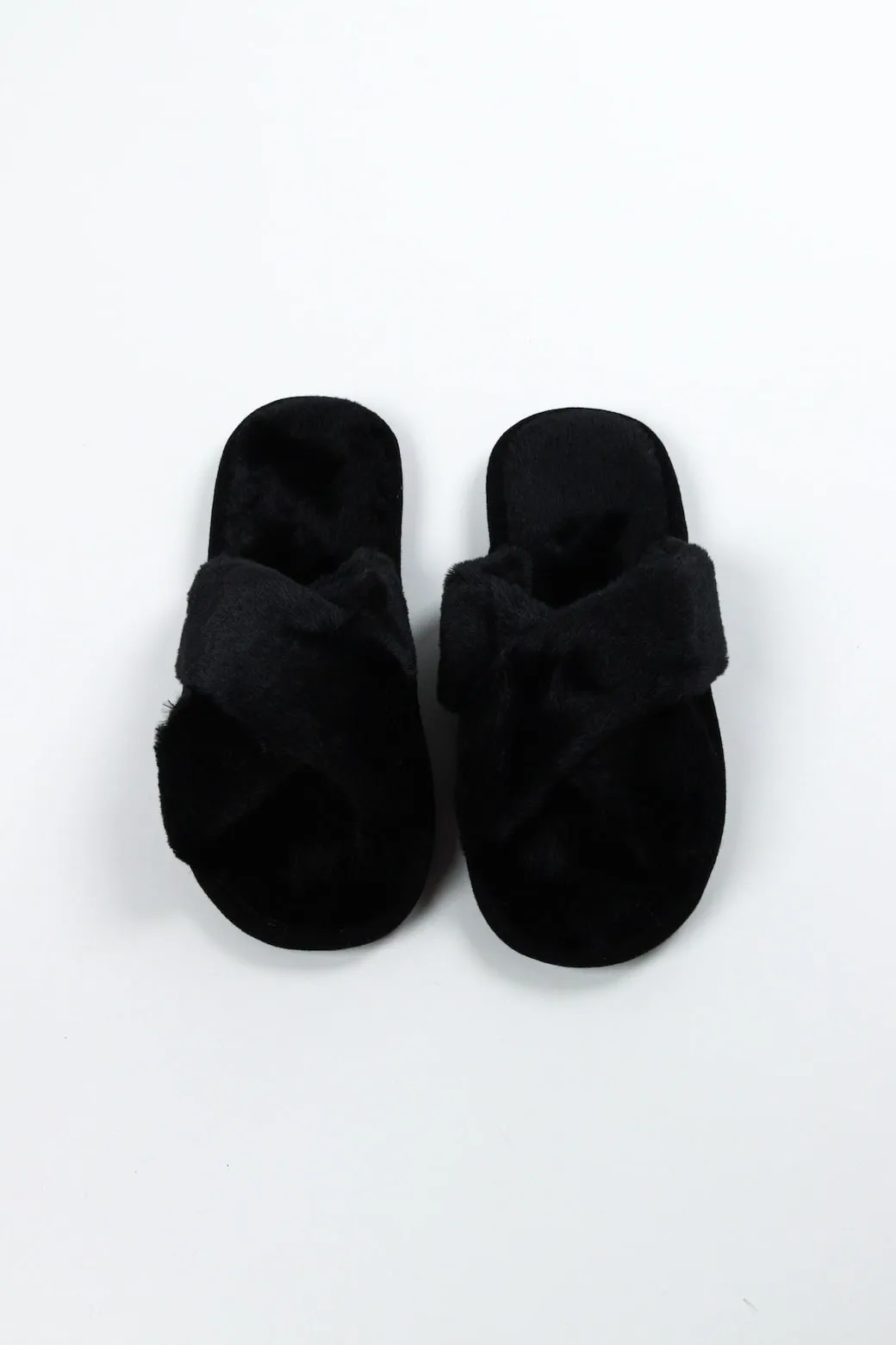 Viny - Cross Faux Fur Slipper