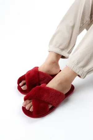 Viny - Cross Faux Fur Slipper