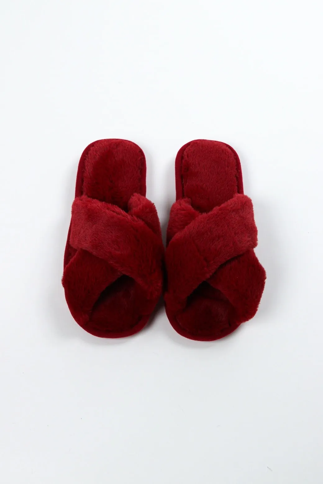 Viny - Cross Faux Fur Slipper