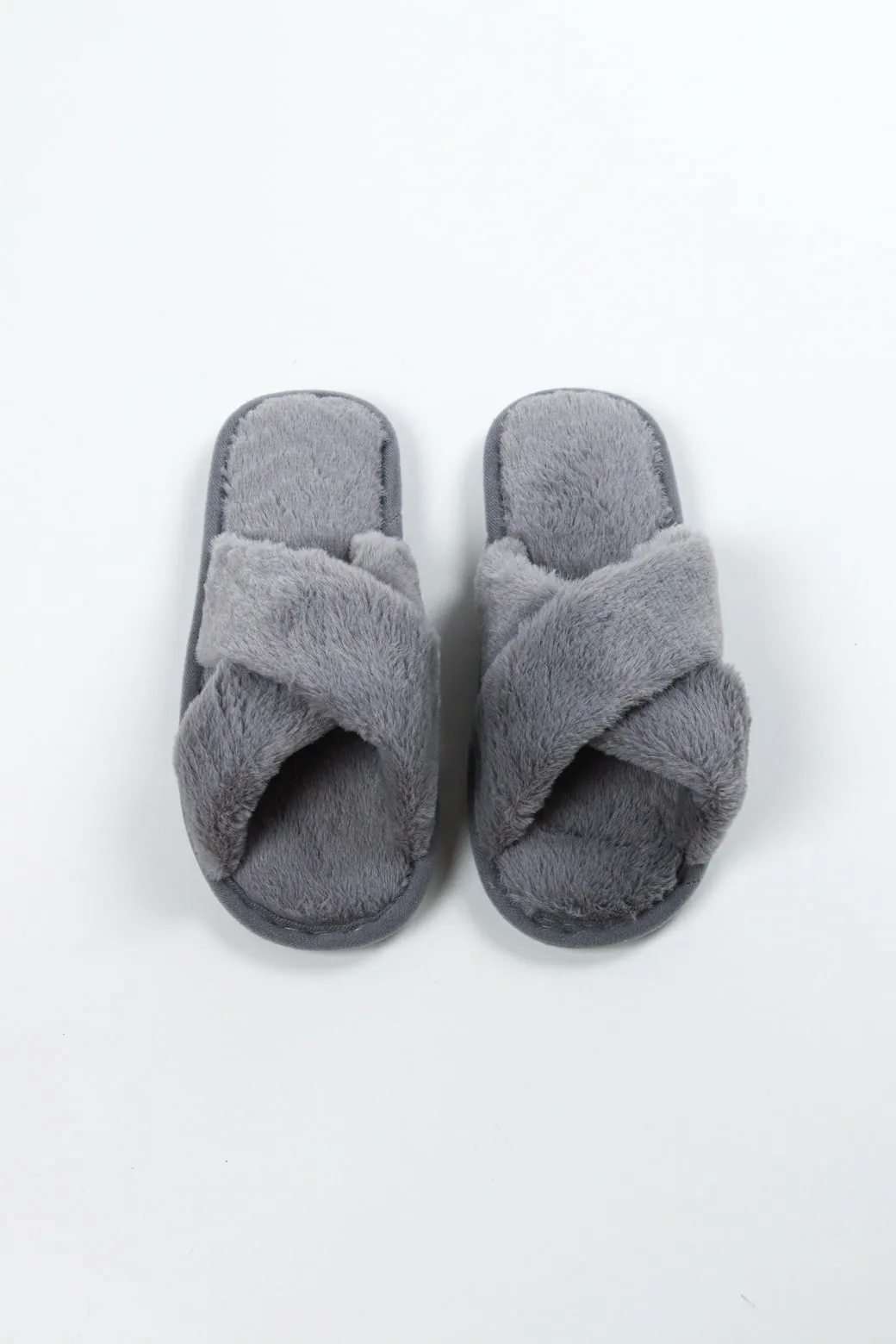 Viny - Cross Faux Fur Slipper