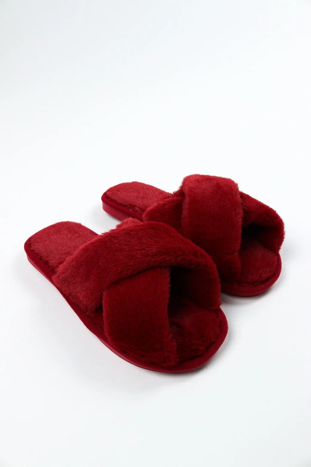 Viny - Cross Faux Fur Slipper