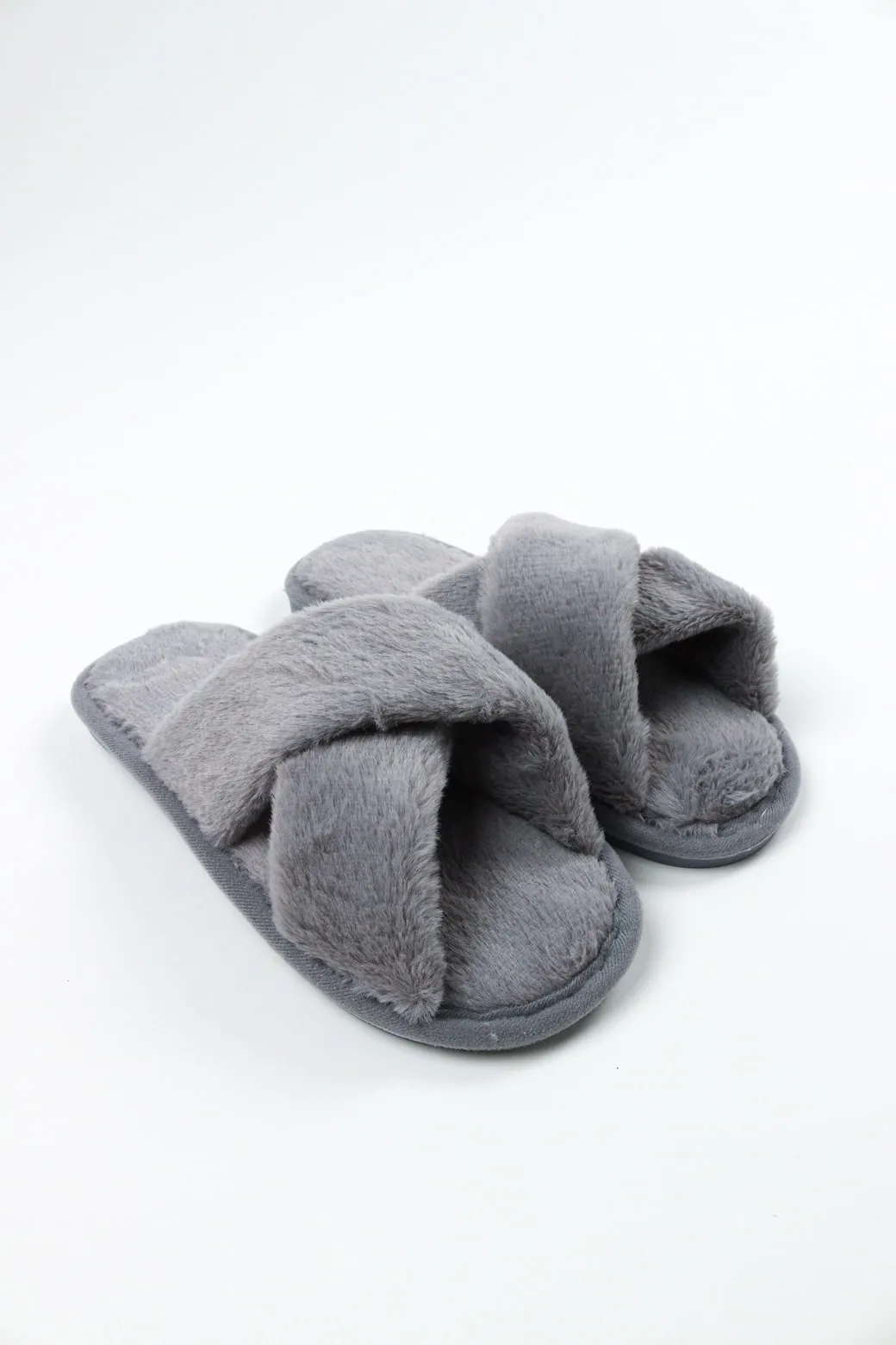 Viny - Cross Faux Fur Slipper