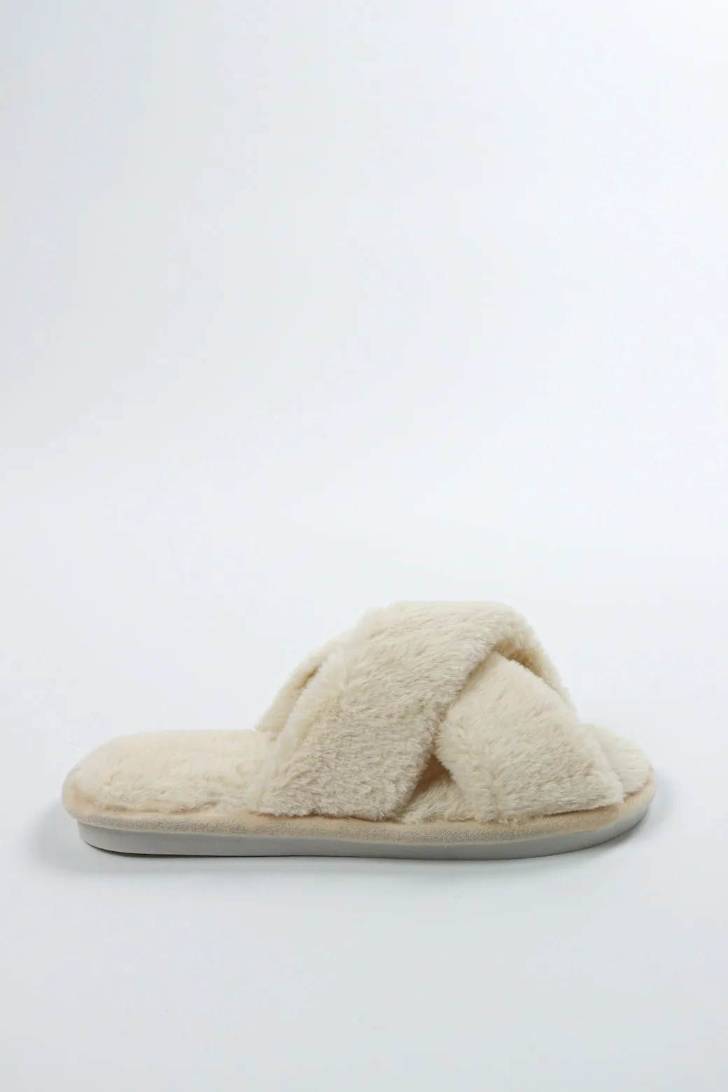 Viny - Cross Faux Fur Slipper