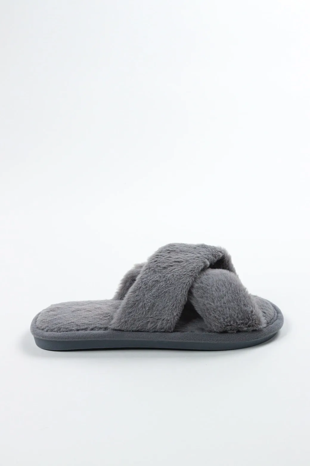 Viny - Cross Faux Fur Slipper
