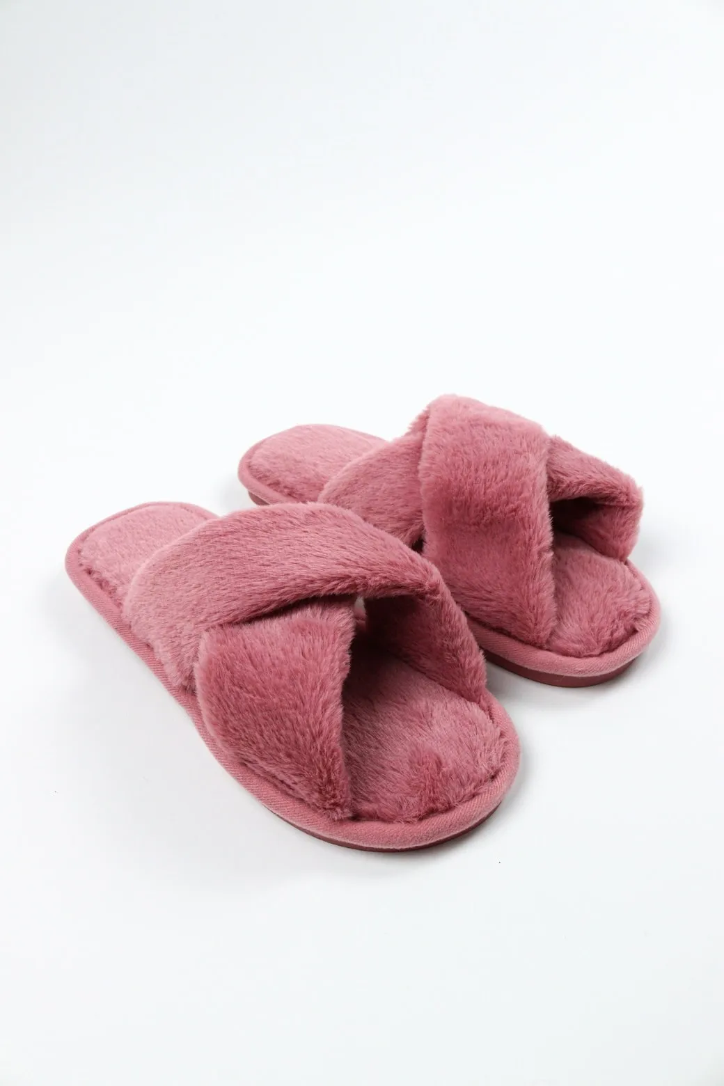 Viny - Cross Faux Fur Slipper