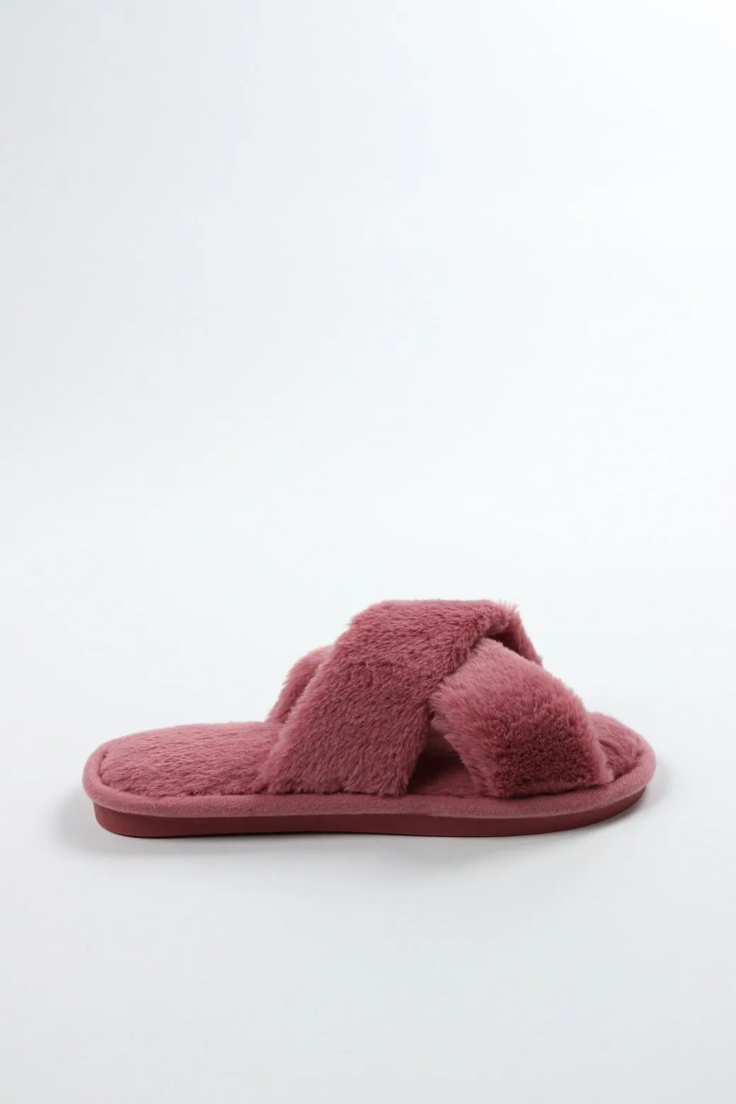 Viny - Cross Faux Fur Slipper