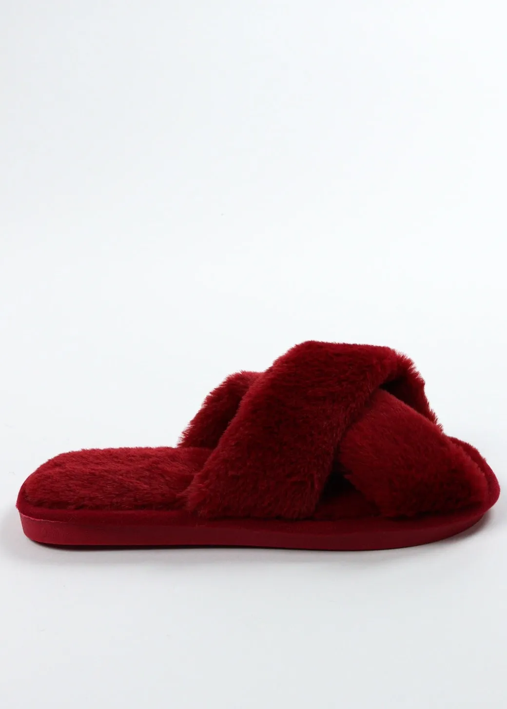Viny - Cross Faux Fur Slipper