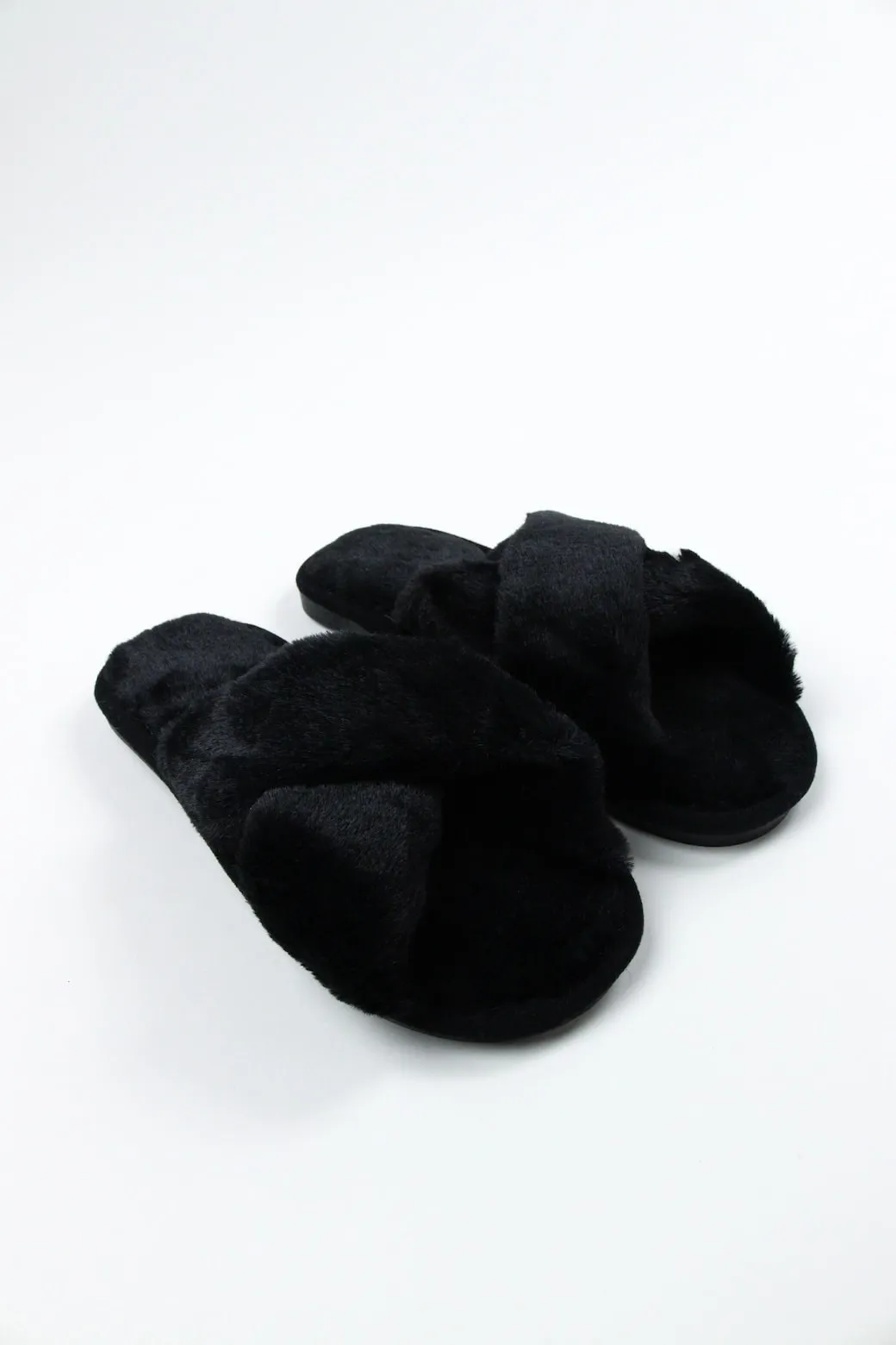 Viny - Cross Faux Fur Slipper