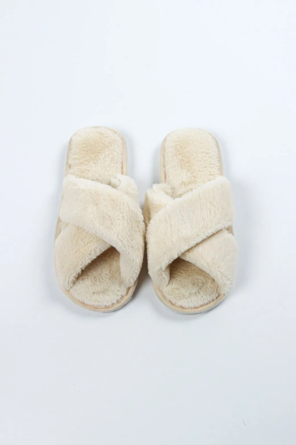 Viny - Cross Faux Fur Slipper