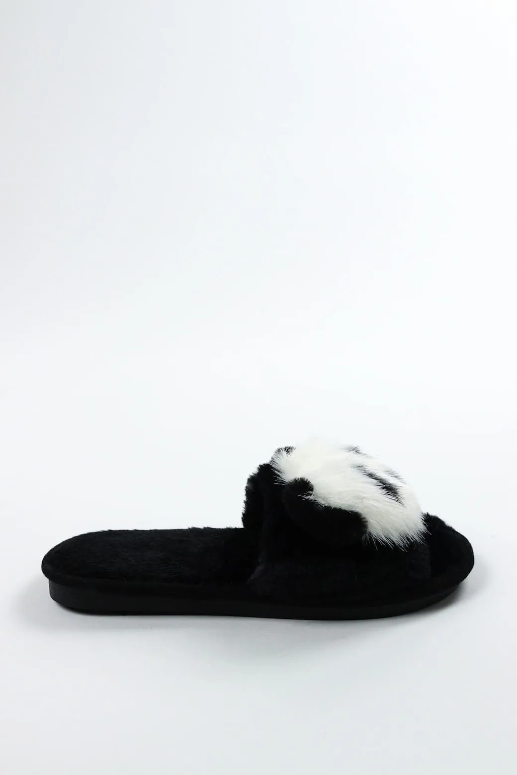 Viny - Faux Fur Panda Slipper For Women