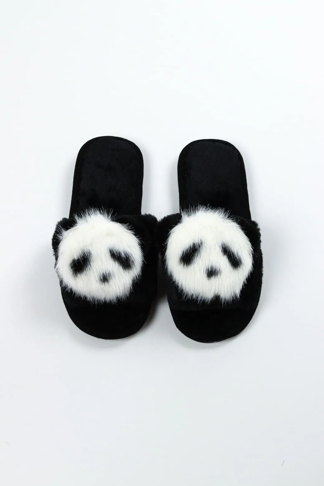 Viny - Faux Fur Panda Slipper For Women