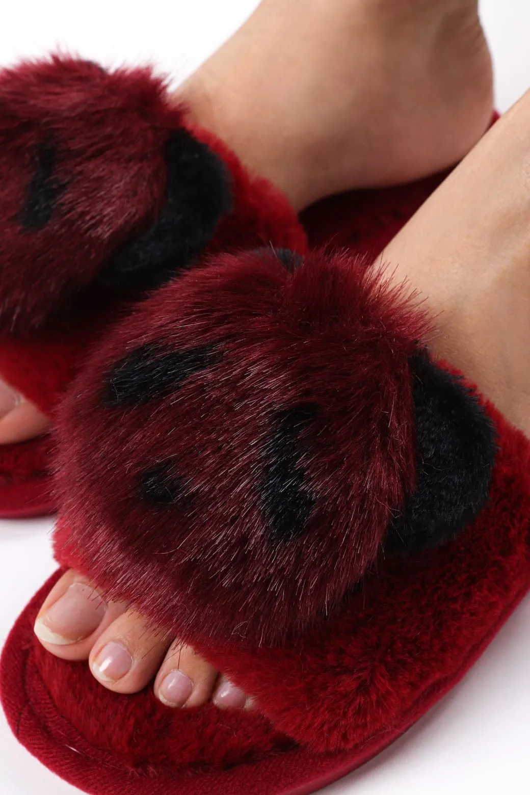 Viny - Faux Fur Panda Slipper For Women