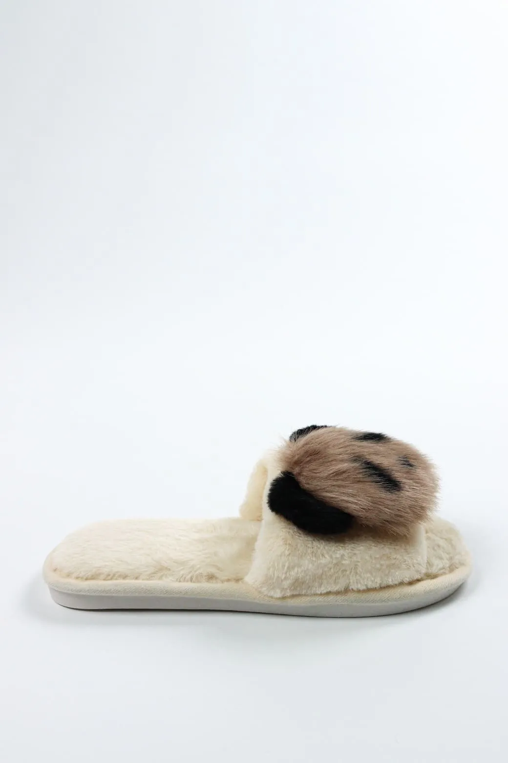 Viny - Faux Fur Panda Slipper For Women