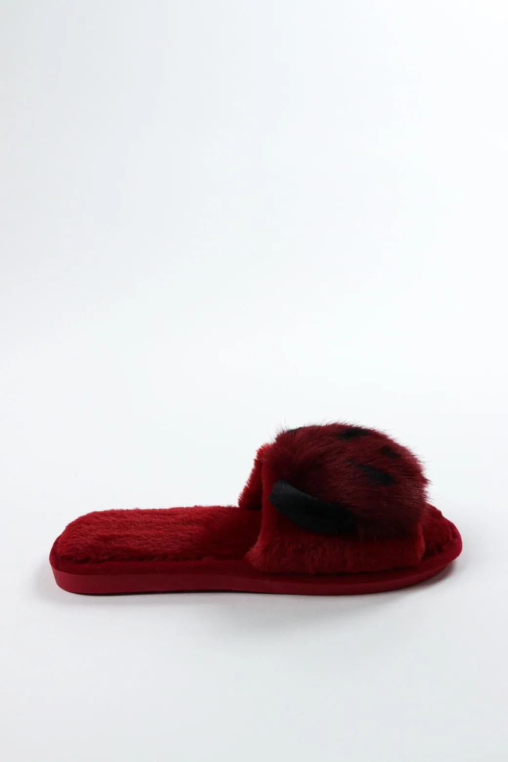 Viny - Faux Fur Panda Slipper For Women