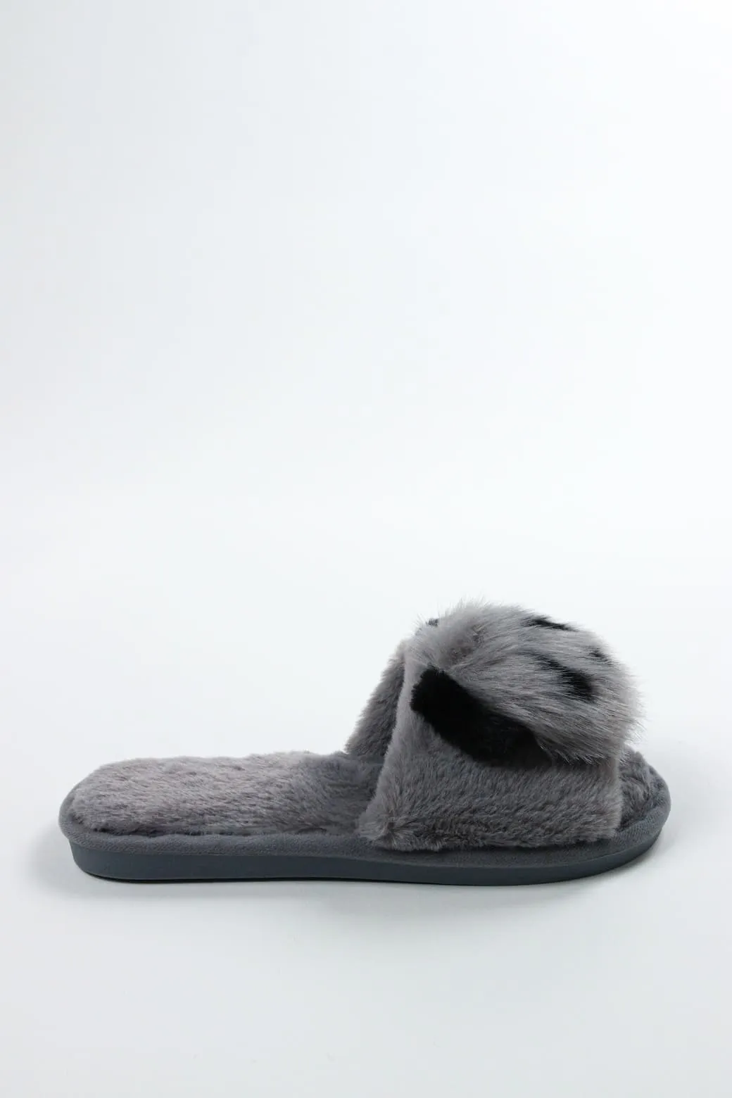 Viny - Faux Fur Panda Slipper For Women