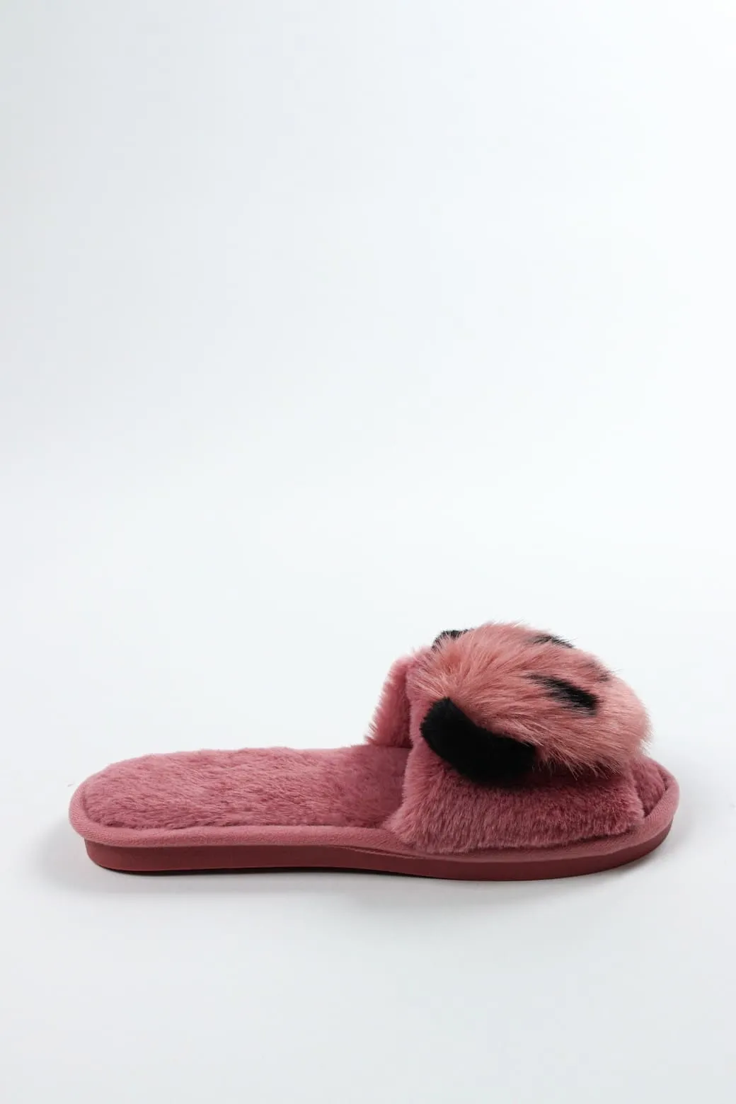 Viny - Faux Fur Panda Slipper For Women