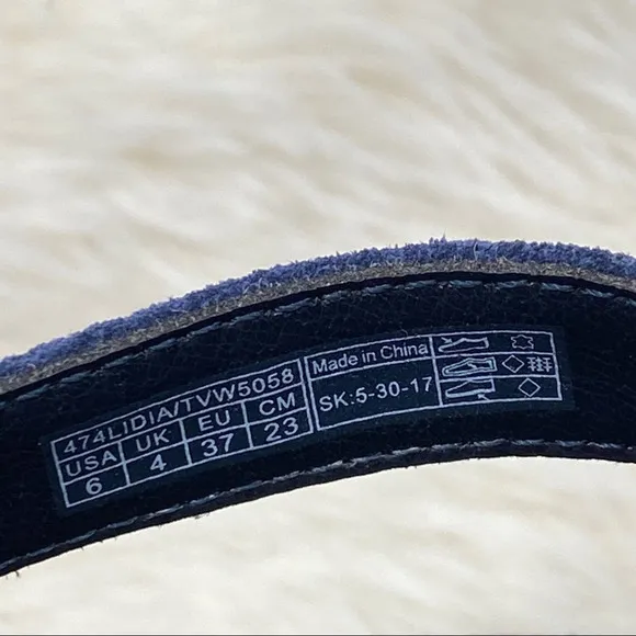 VIONIC Lidia Slip On Mules US 6 / EU 37 Blue Laser-Cut Suede