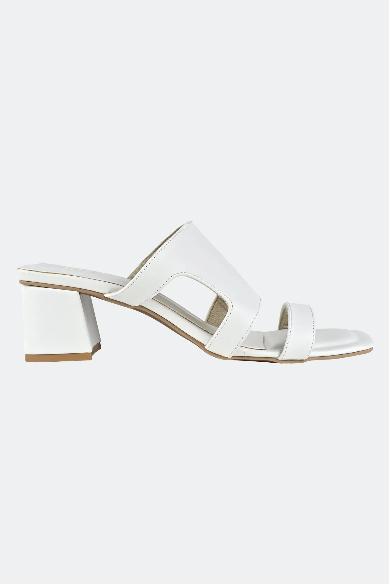 White Cut Out Heels For Women
