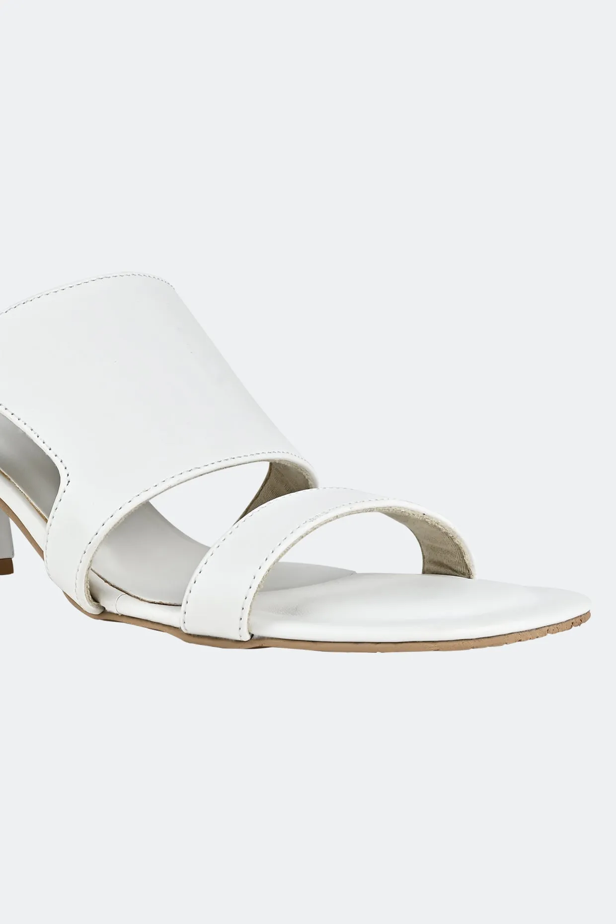 White Cut Out Heels For Women